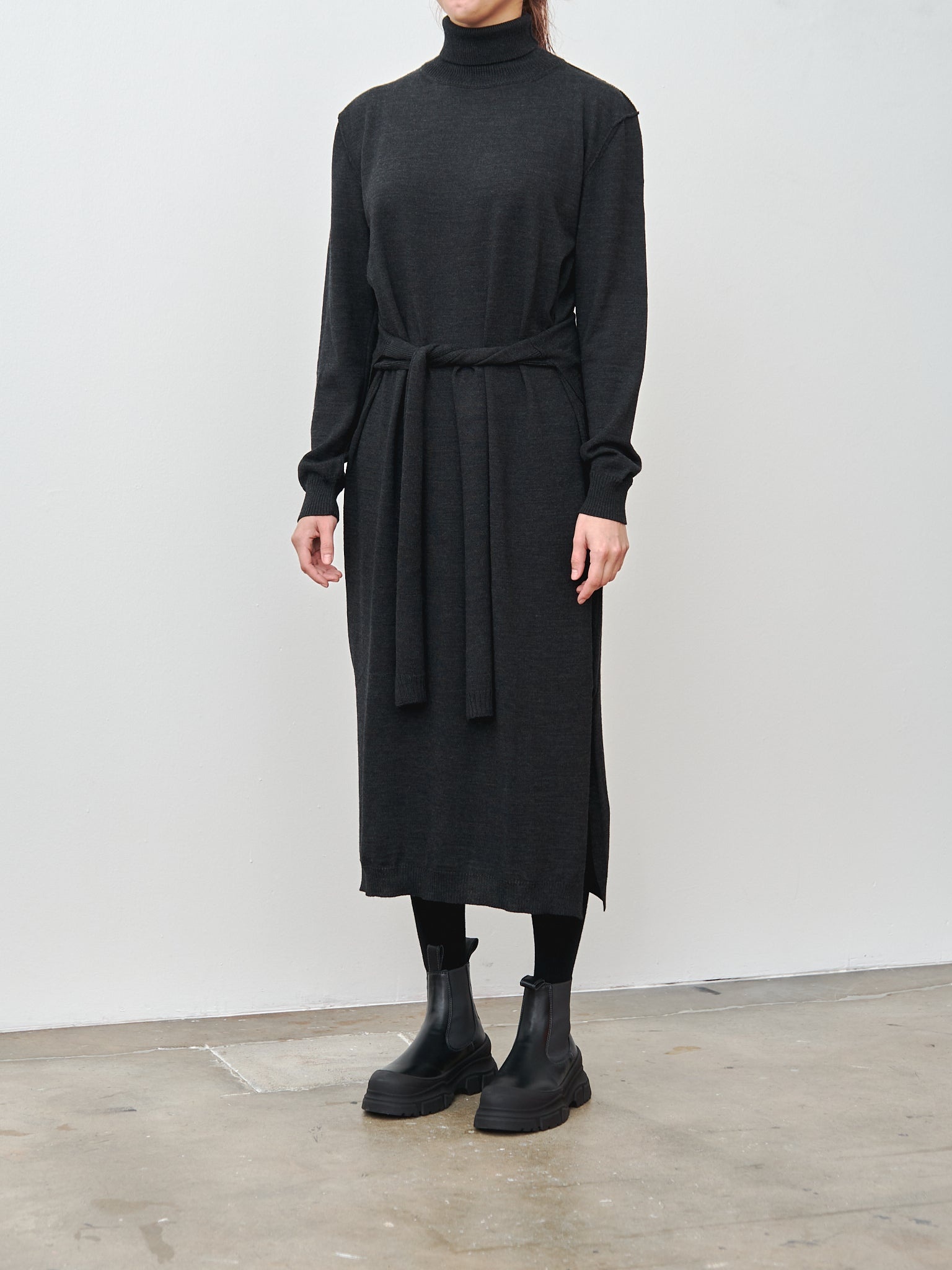 Trompe L'oeil Dress - Anthracite - 2