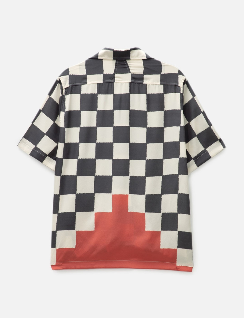 Rhude SILK PRINTED BROKEN CHECKER SHIRT outlook