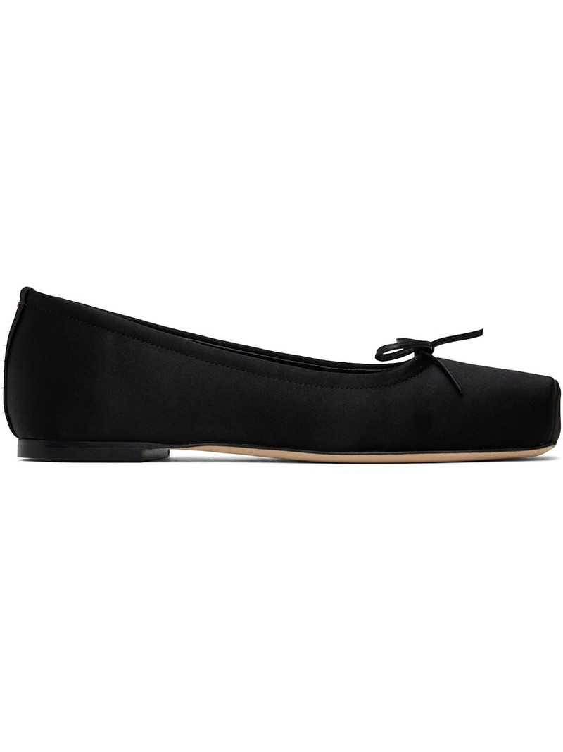 Black Gabriella Satin Ballerina Flats 1