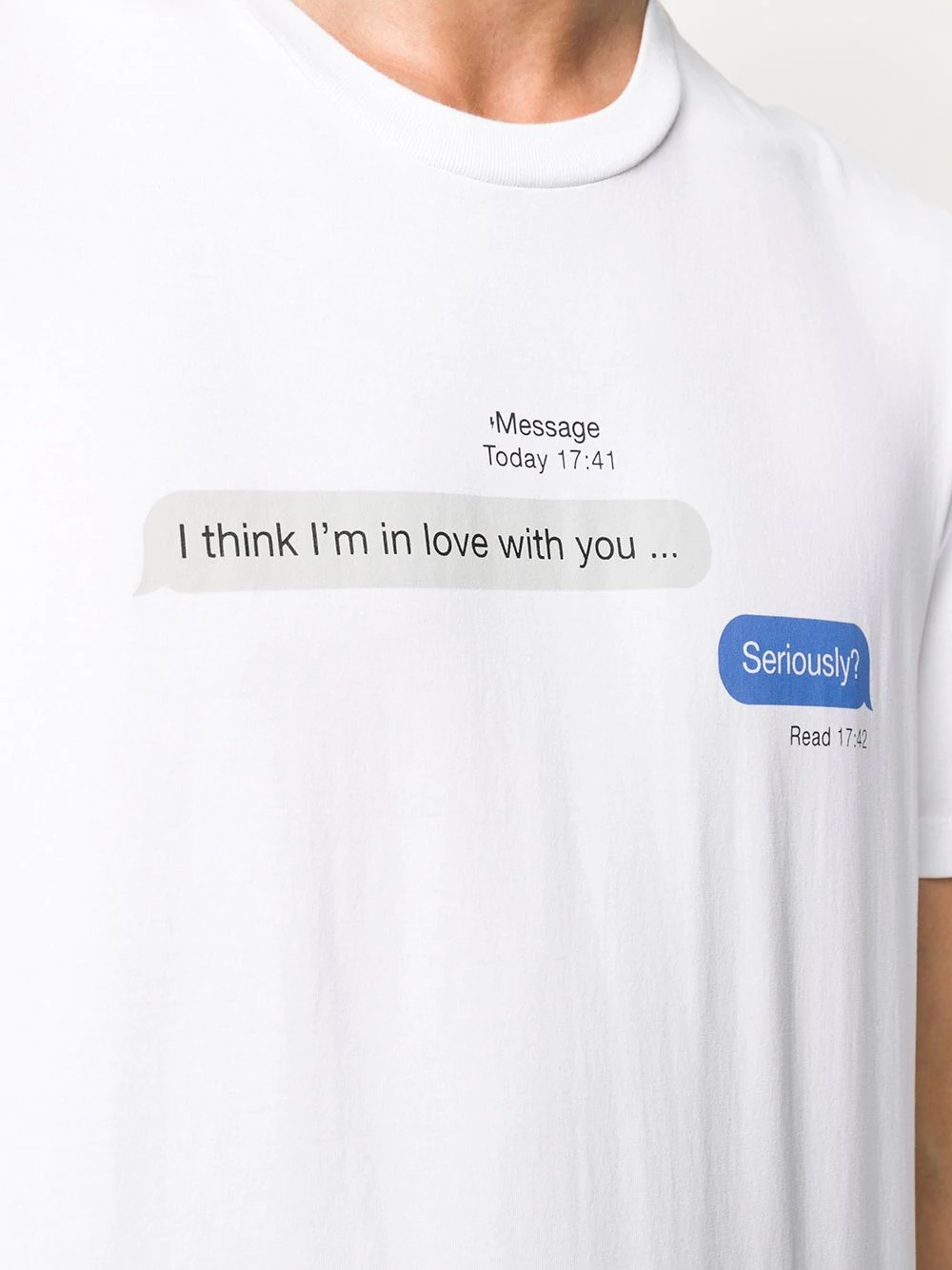 text message crew-neck T-shirt - 5