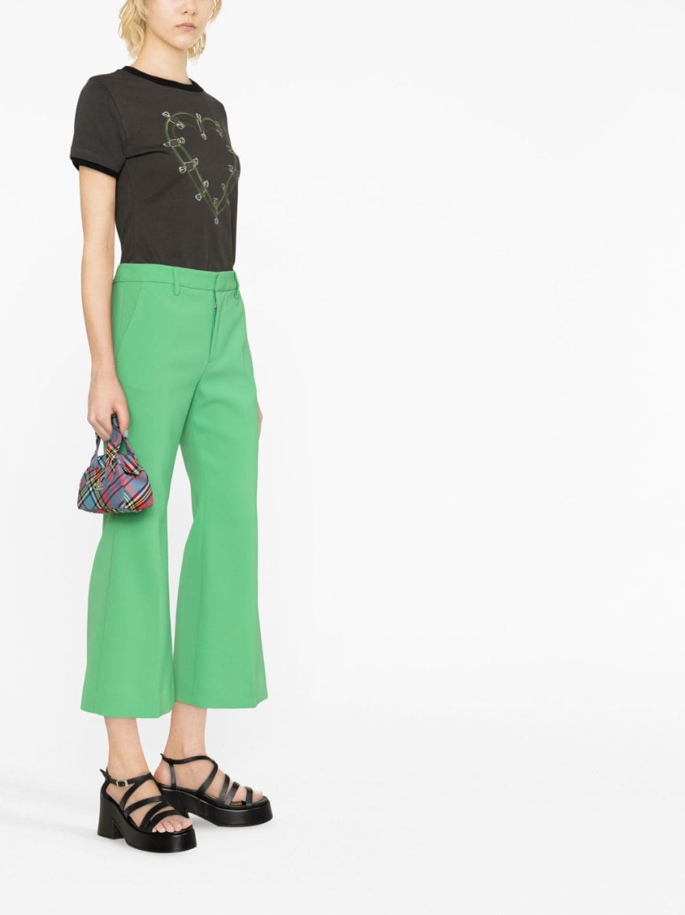 kick-flare cropped trousers - 4