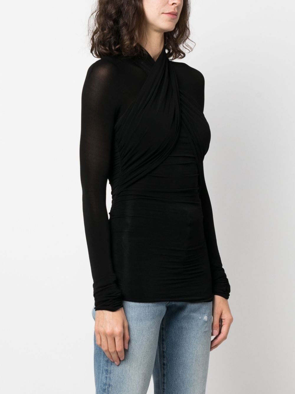 semi-sheer roll-neck T-shirt - 4