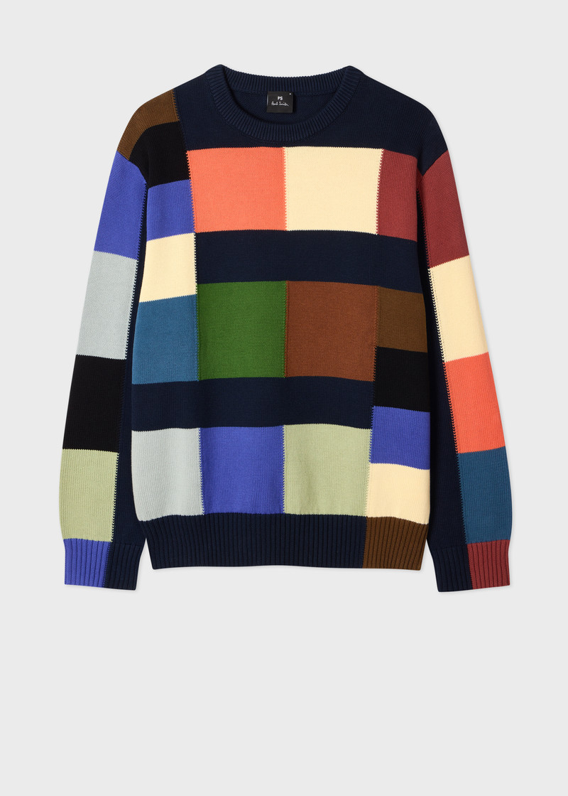 Multicolour Patchwork Cotton Sweater 1