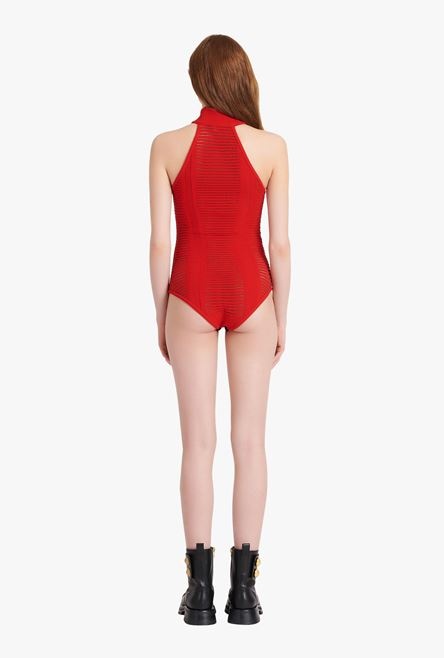 Red knit bodysuit - 3