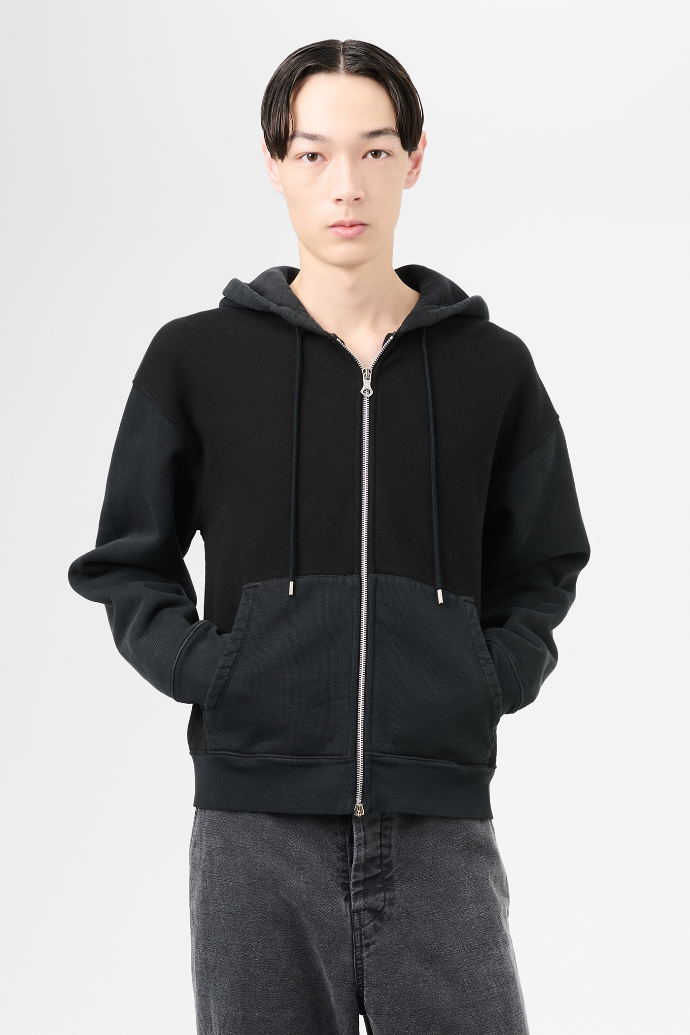 Rascal Hood Pigment Black Hefty Fleece - 3