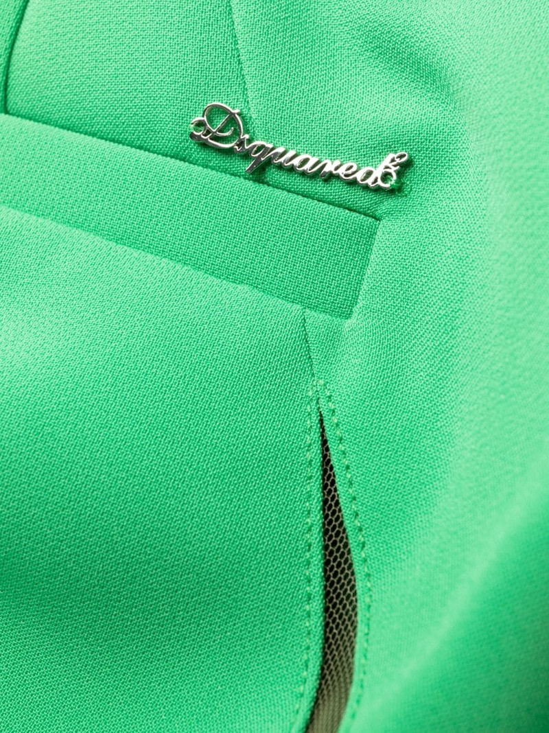 cut-out mesh detail flared trousers 6