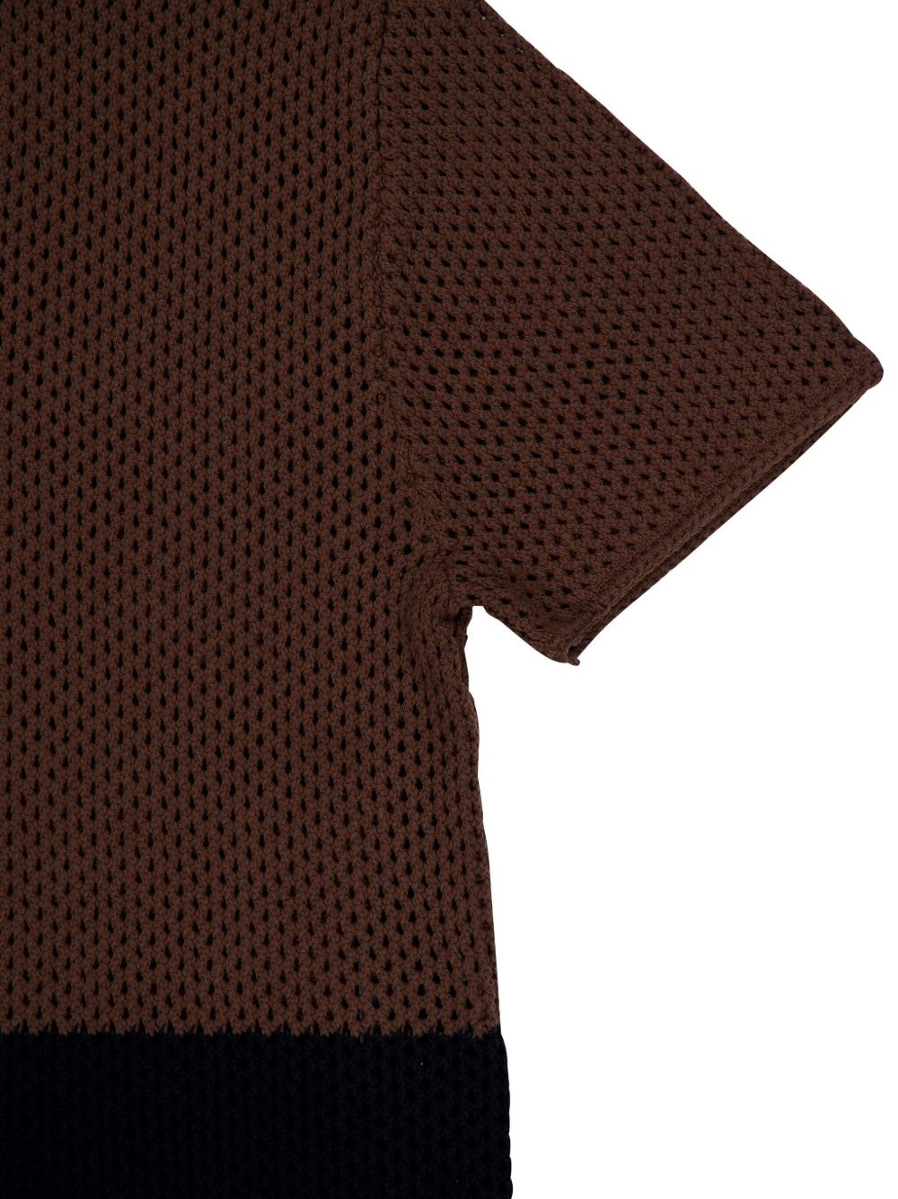 two-tone crochet polo shirt - 4