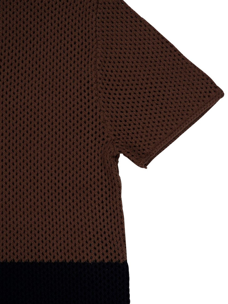 two-tone crochet polo shirt 4