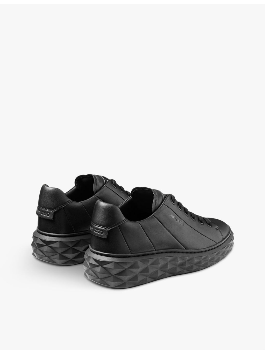 Diamond Light logo-embossed leather low-top trainers - 4