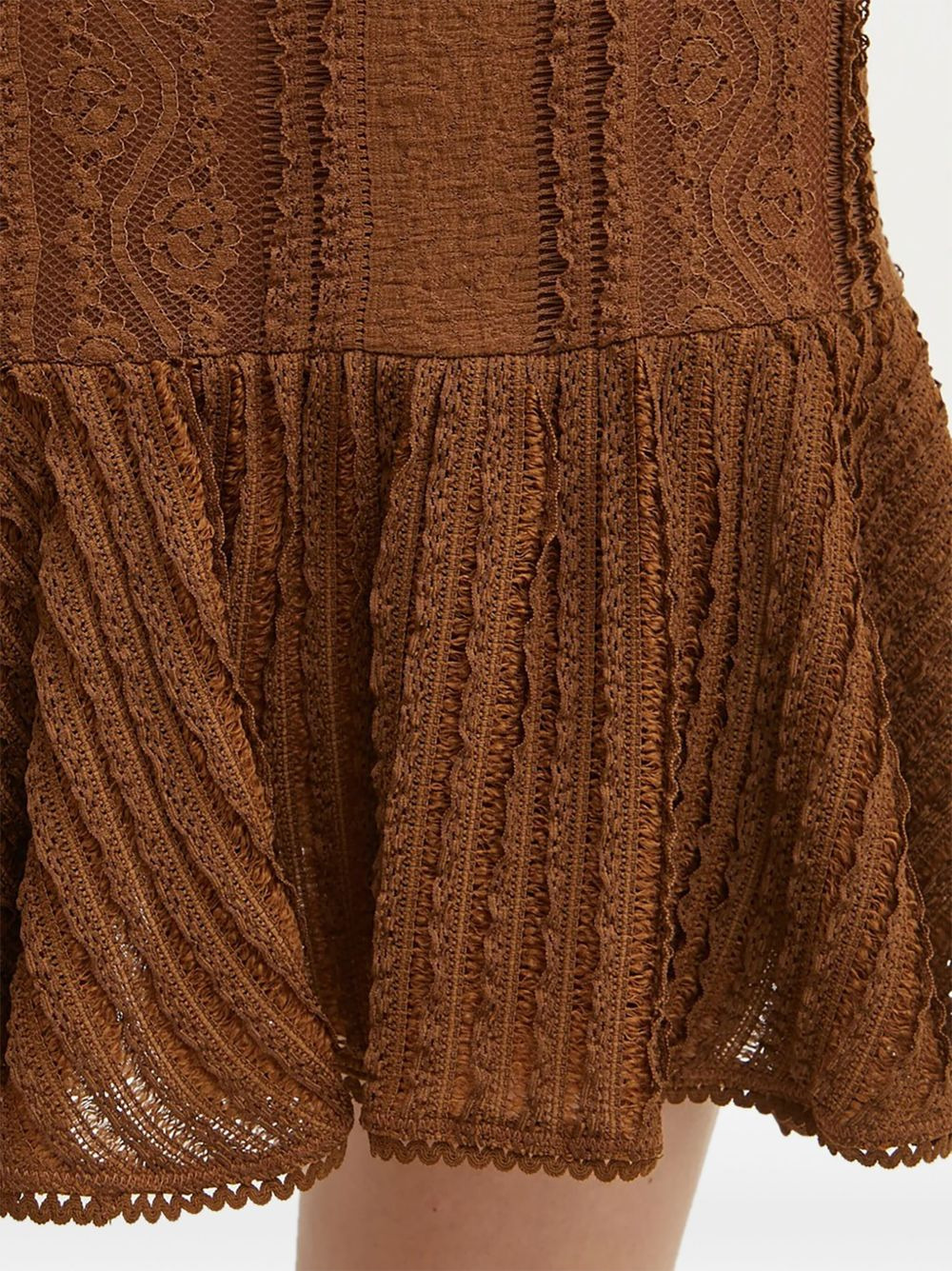 lace-trimmed ruffled mini skirt - 3