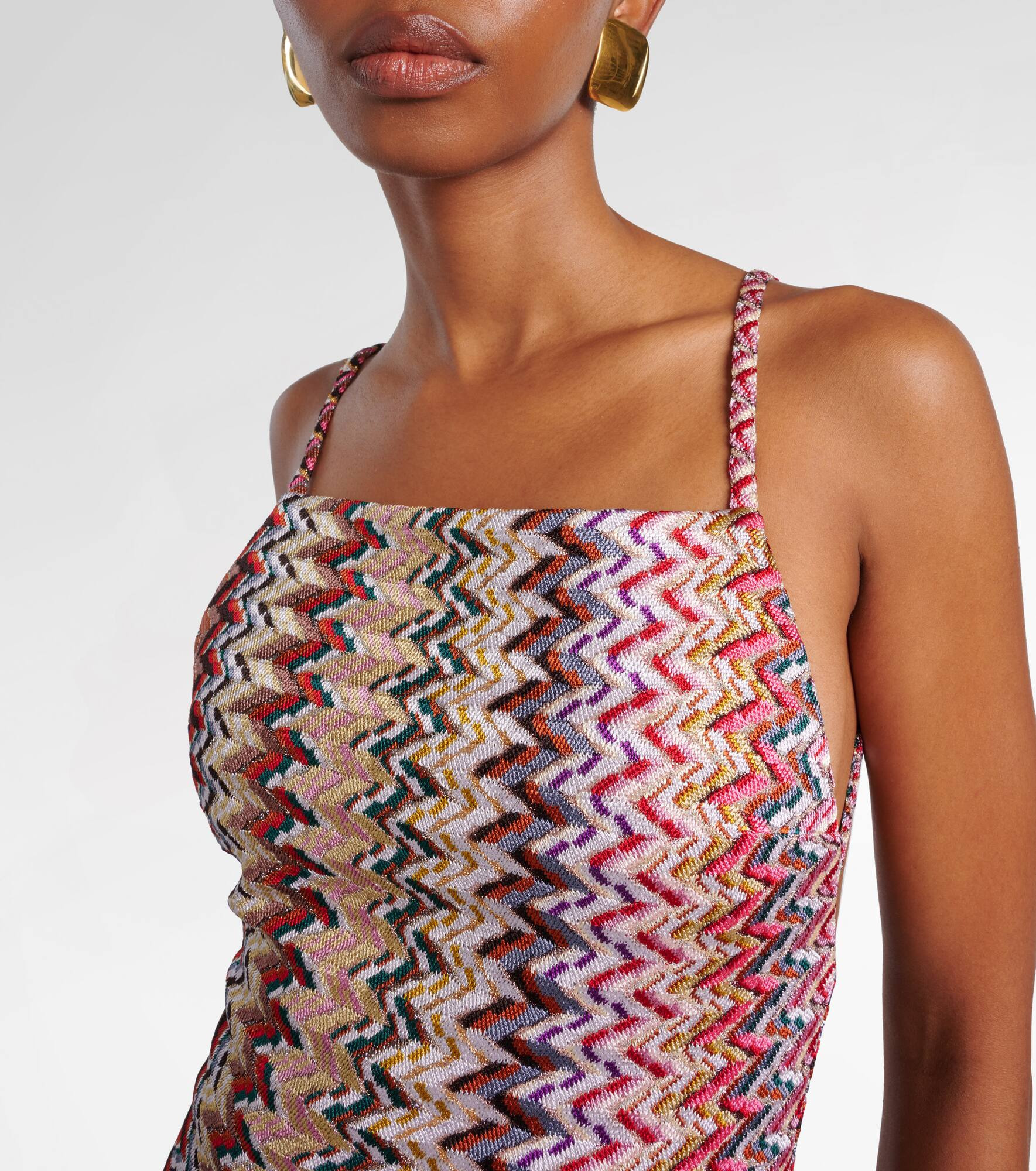 Zigzag lamé maxi dress - 4