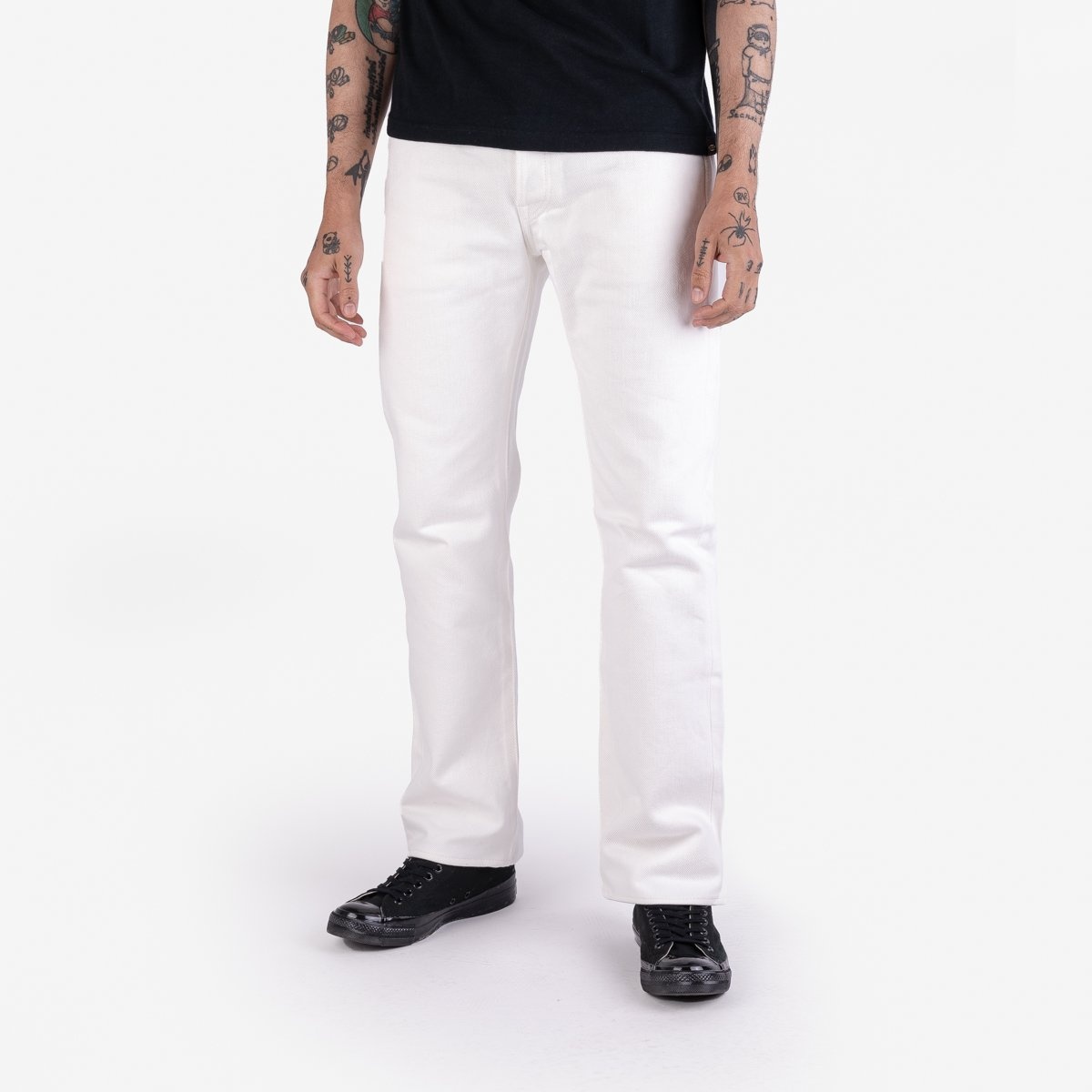 IH-666S-WH 21oz Selvedge Denim Slim Straight Cut Jeans - White - 2