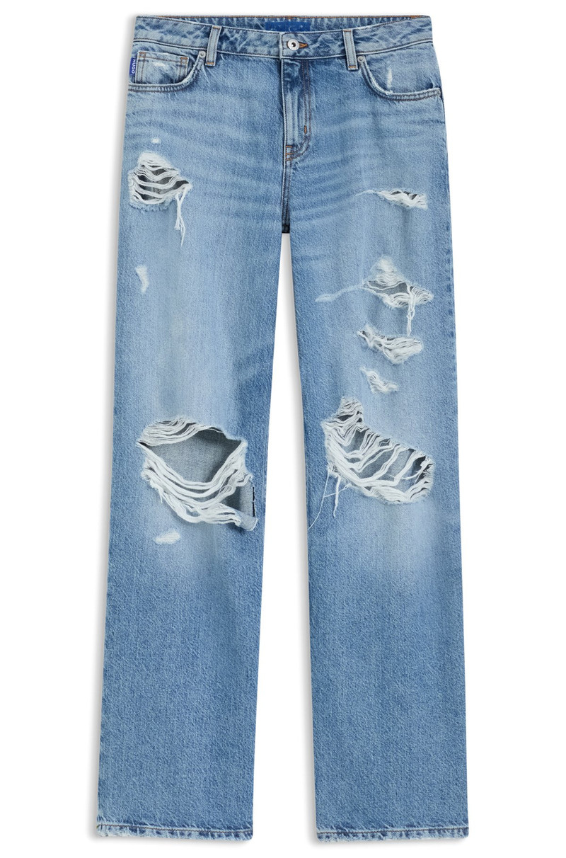 BAGGY-FIT JEANS IN BLUE DISTRESSED DENIM 1