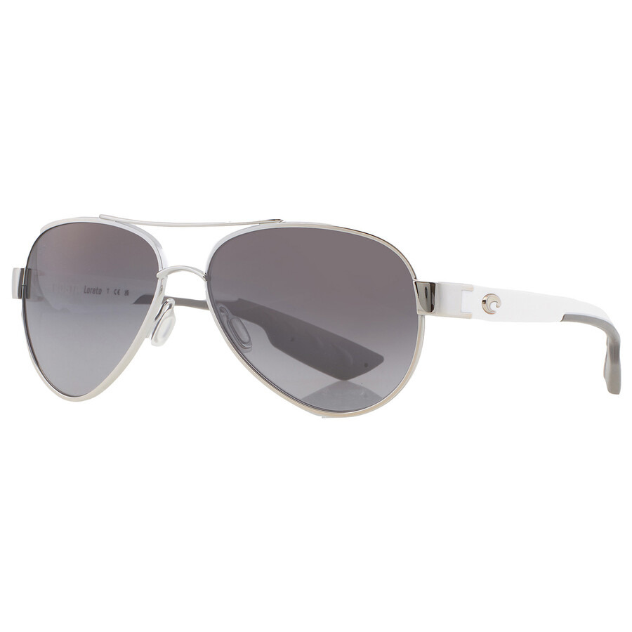 Costa Del Mar - Costa Del Mar Loreto Grey Gradient Polarized Glass Pilot Ladies Sunglasses 6S4006 400634 56 - 3