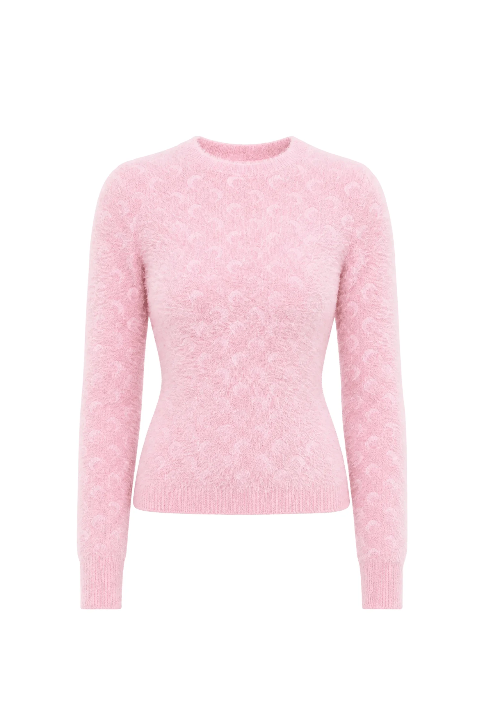 FLUFFY MOON JACQUARD KNIT CREWNECK SWEATER - 1