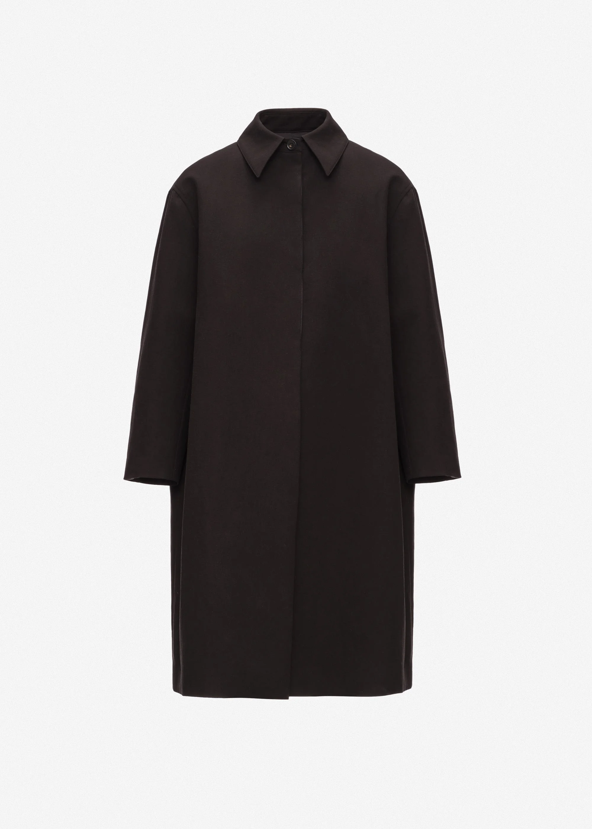 Straight cotton coat in black - 1
