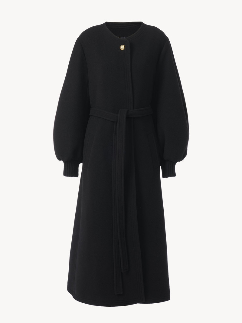 Chloé BALLOON-SLEEVE LONG WRAP COAT outlook