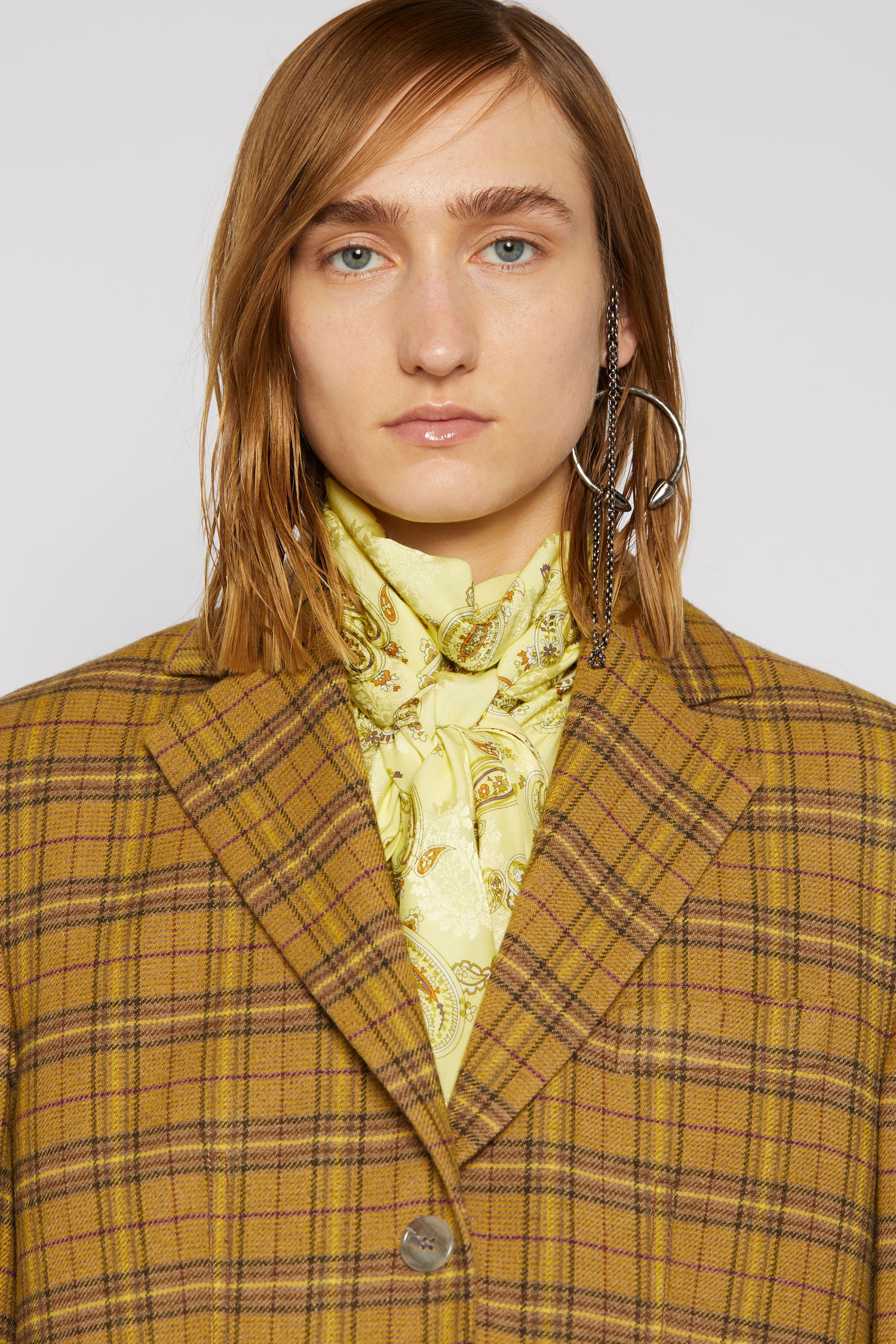 Checked suit jacket yellow/beige - 9