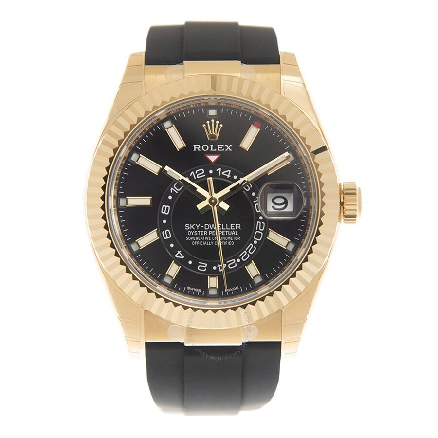 Rolex Sky-Dweller Automatic Chronometer 18 kt Yellow Gold Black Dial Men's Watch 326238BKSR - 2