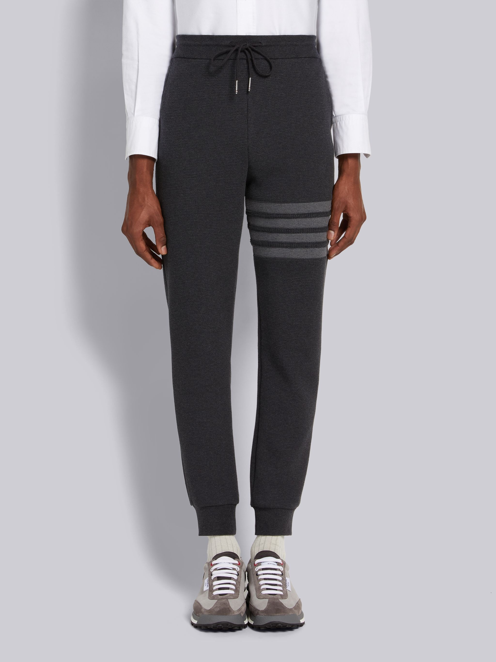 Charcoal Compact Waffle 4-Bar Sweatpants - 1