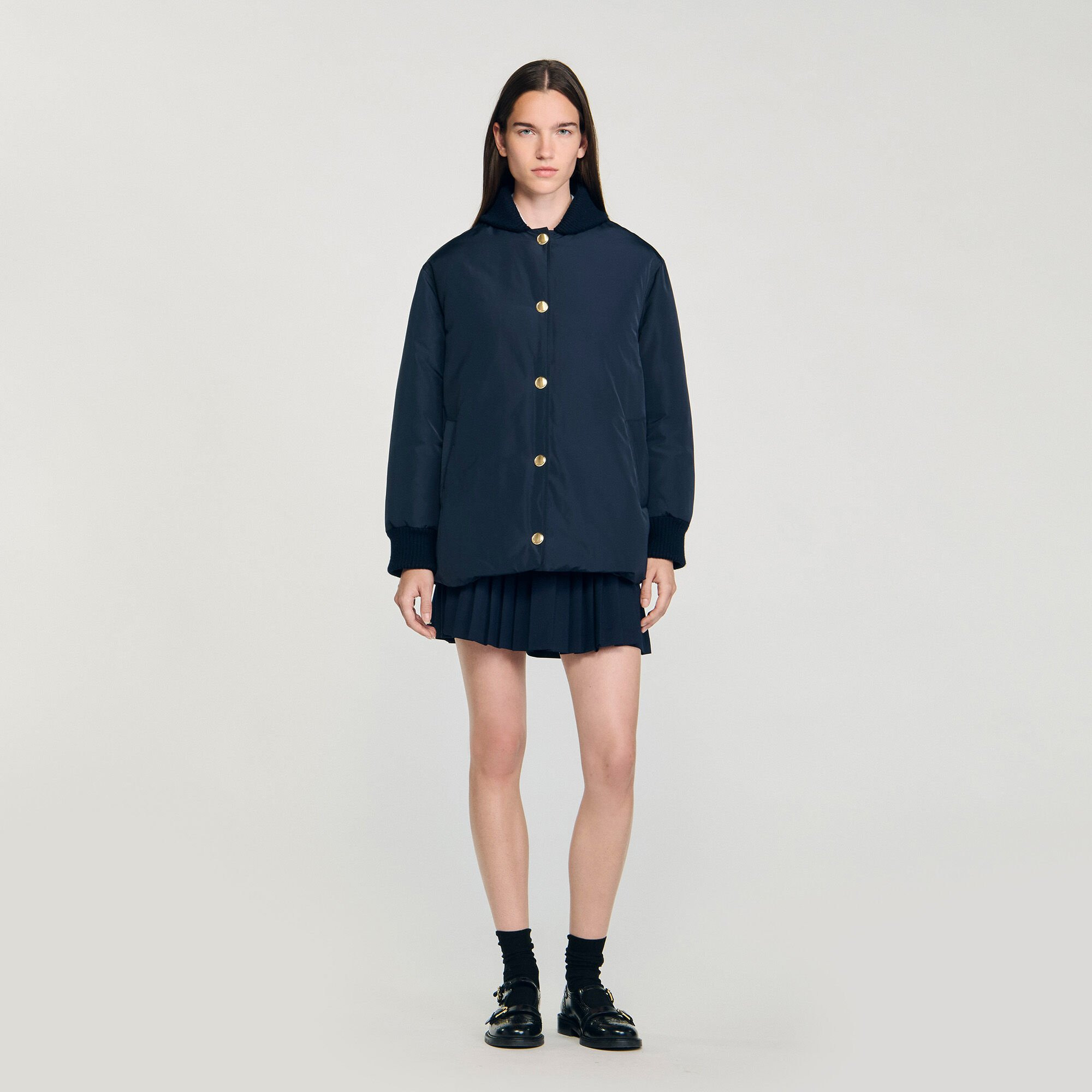 PUFFER JACKET WITH TEDDY COLLAR - 2