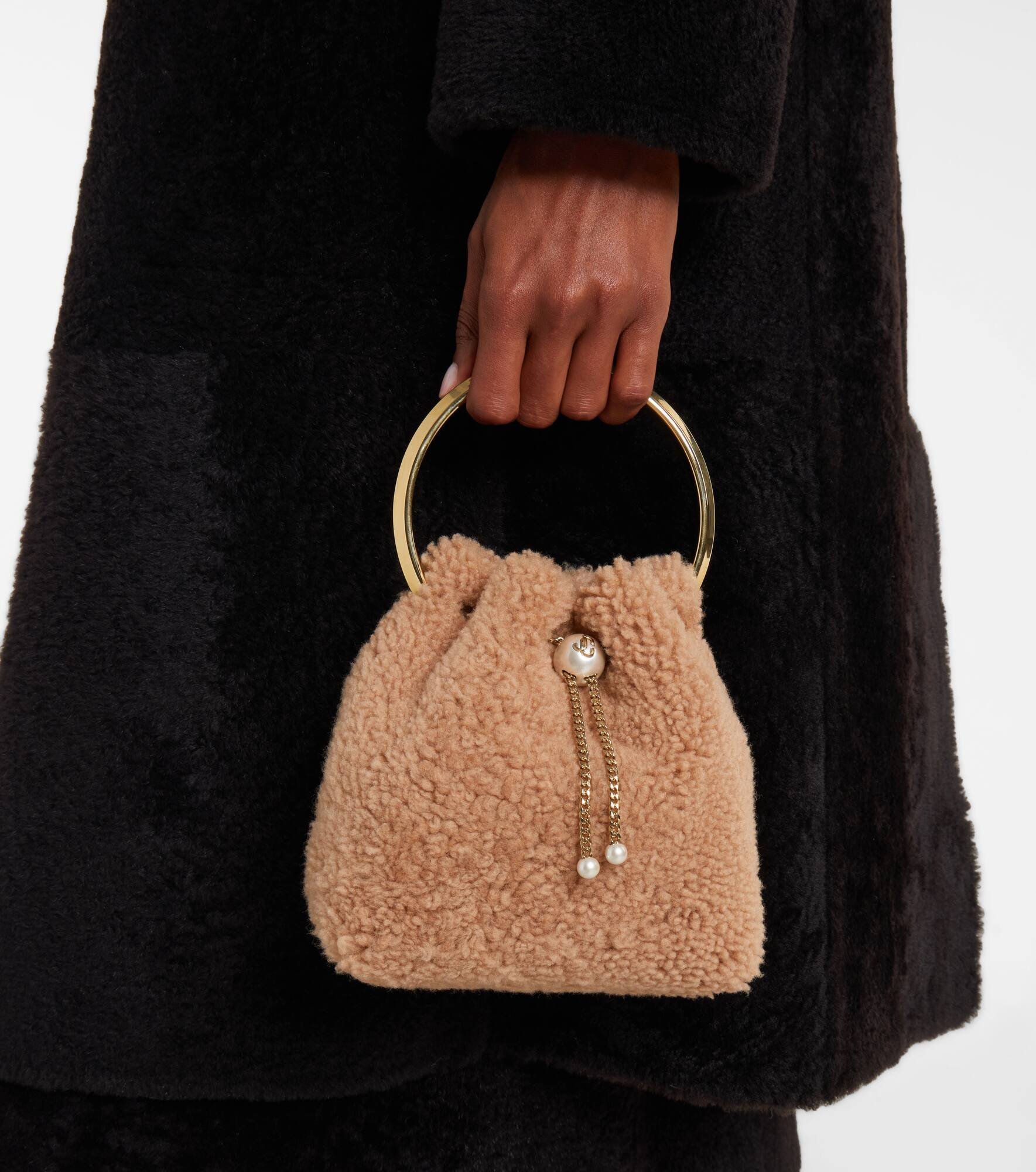 Bon Bon Small shearling bucket bag - 2