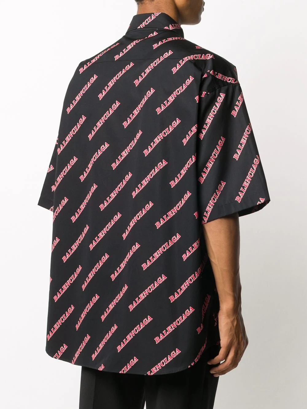 diagonal logo print shirt - 4