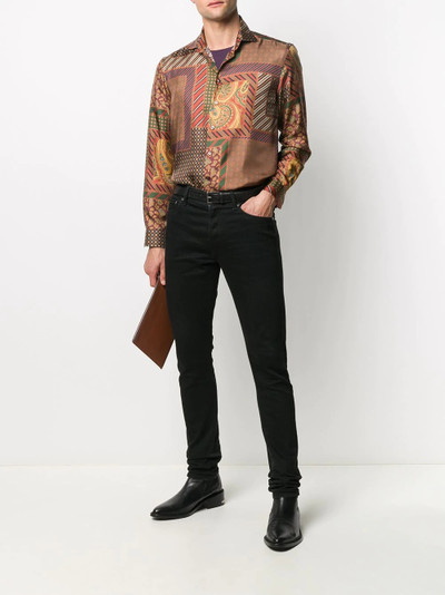 Etro patchwork printed silk shirt outlook