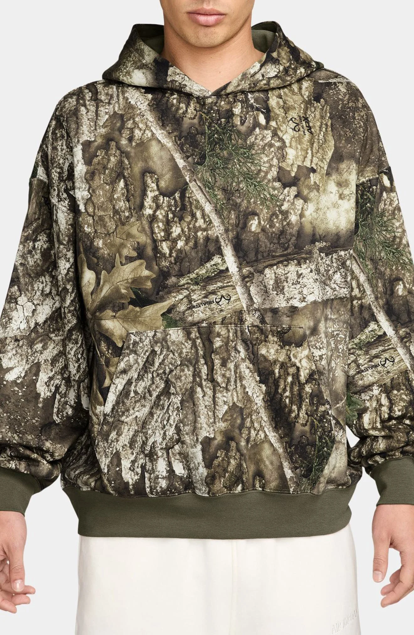 Jordan Brooklyn Fleece Realtree Hoodie in Medium Olive/Sail at Nordstrom - 1