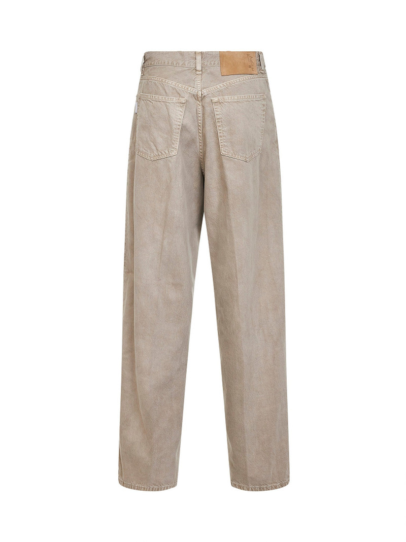 HAIKURE Beige cotton and linen denim Bethany boyfriend jeans outlook