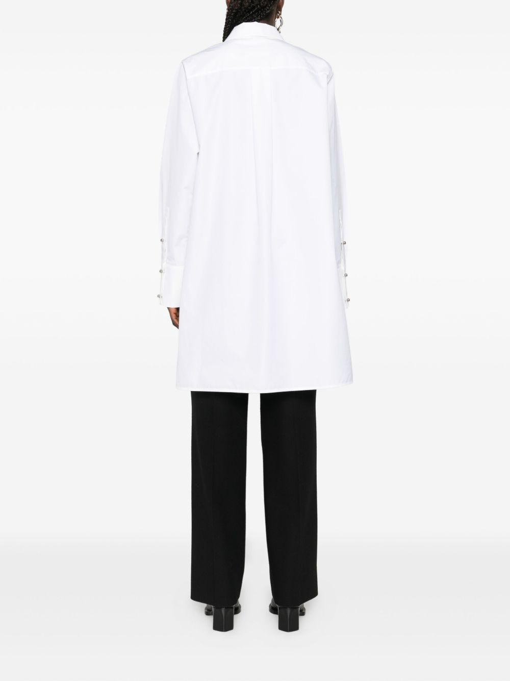 button-fastening organic-cotton shirt dress - 4