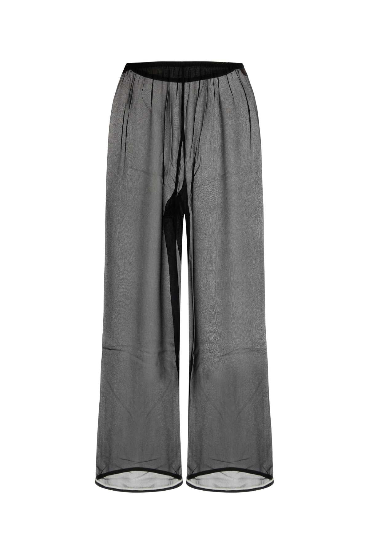 Bode Women Black Silk Wide-Leg Pant - 2