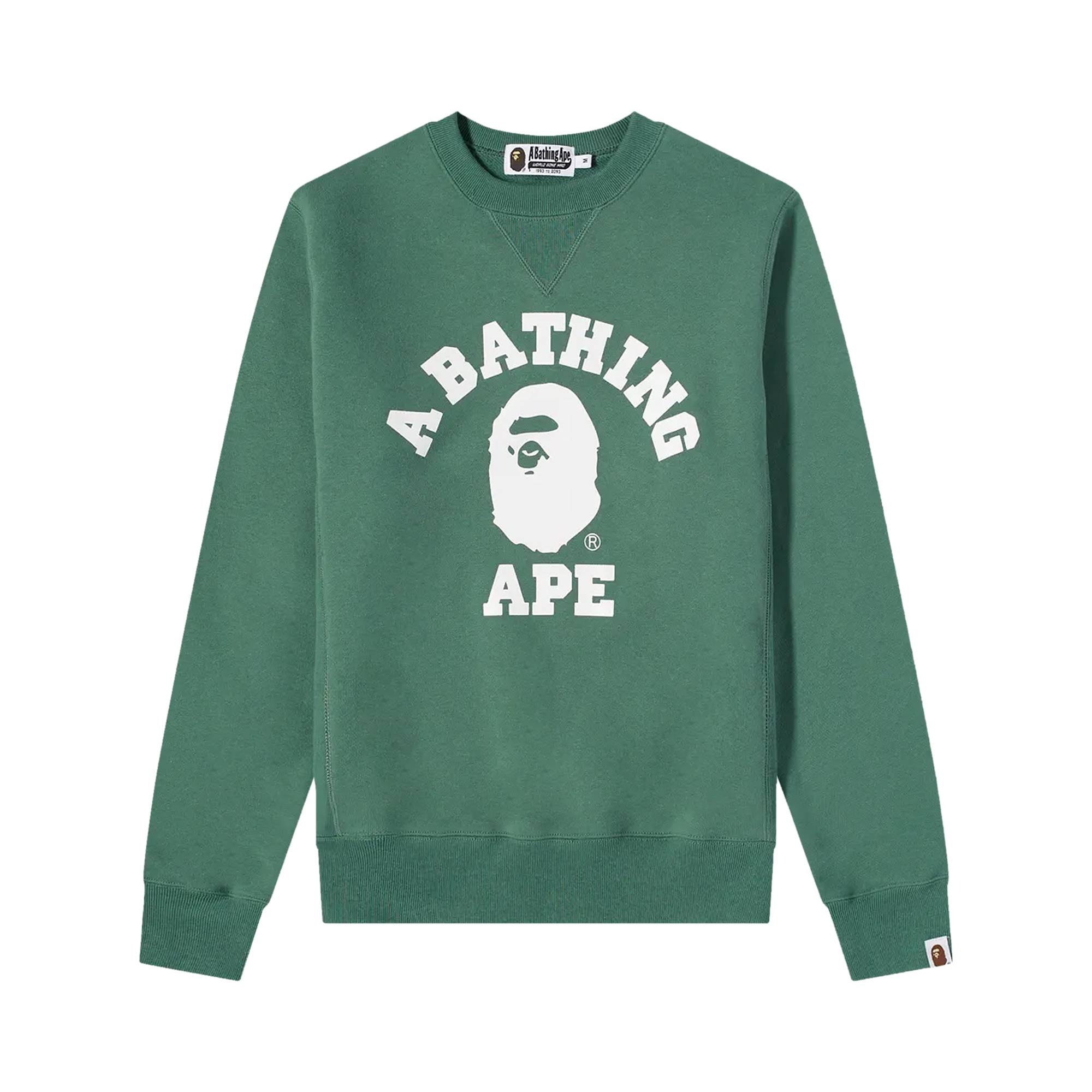 BAPE College Crew Sweat 'Green' - 1
