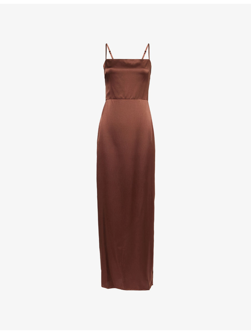 Frankie Shoulder-Straps Silk Midi Dress 1