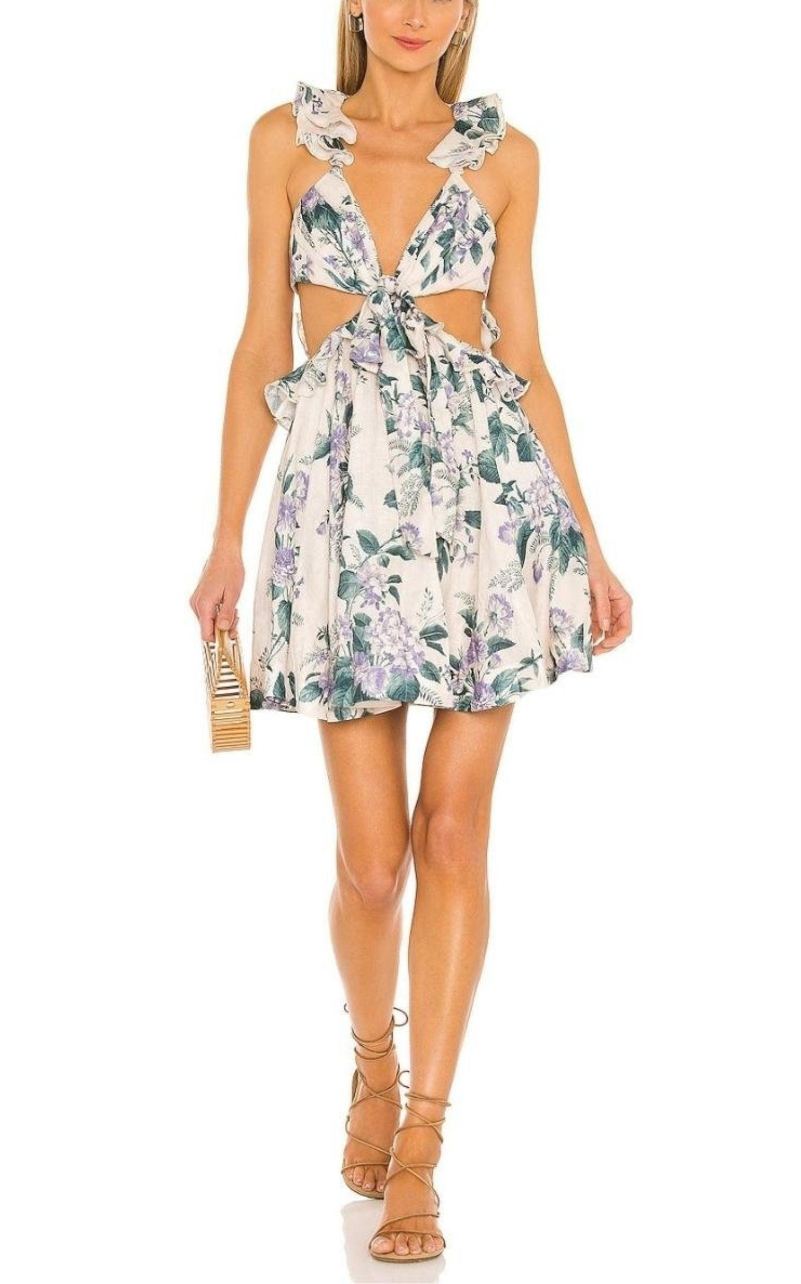 Cassia Floral Print Mini Dress - 2
