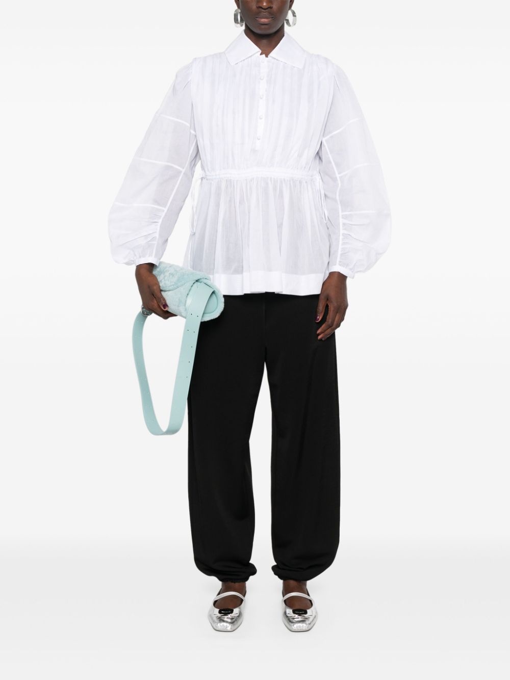 pleated poplin shirt - 2