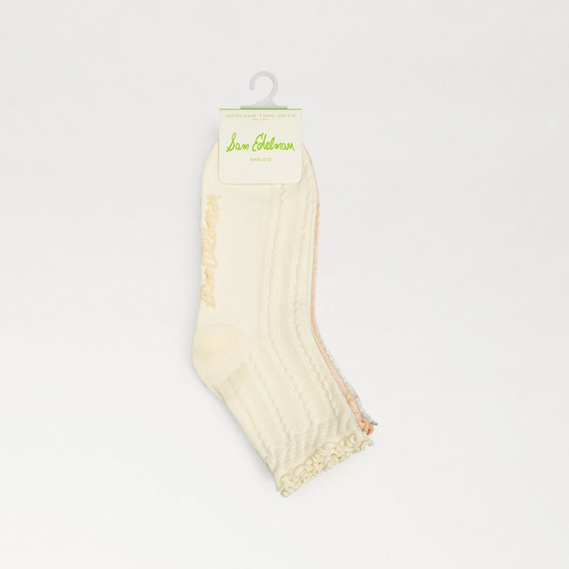 3 Pack Cotton Blend Pointelle Midanklet 6