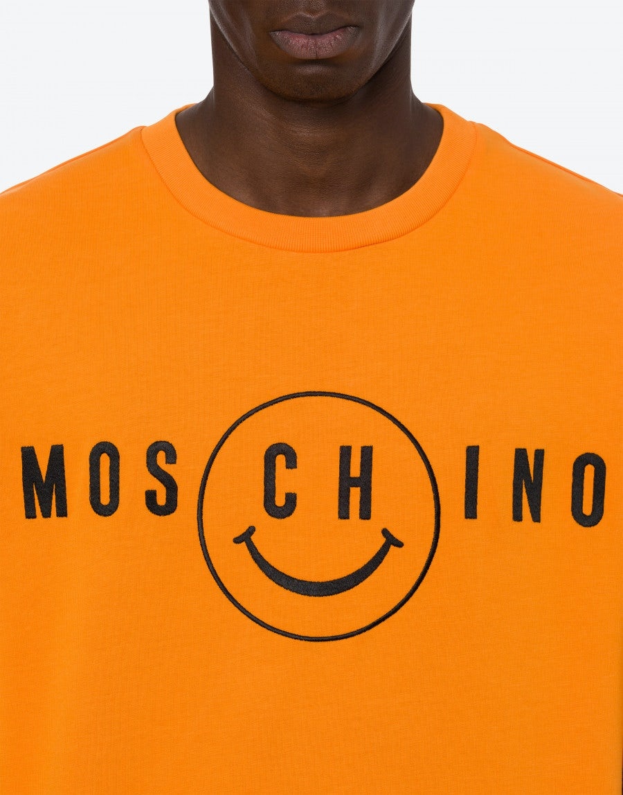 MOSCHINO SMILEY® EMBROIDERY THICK JERSEY T-SHIRT - 4