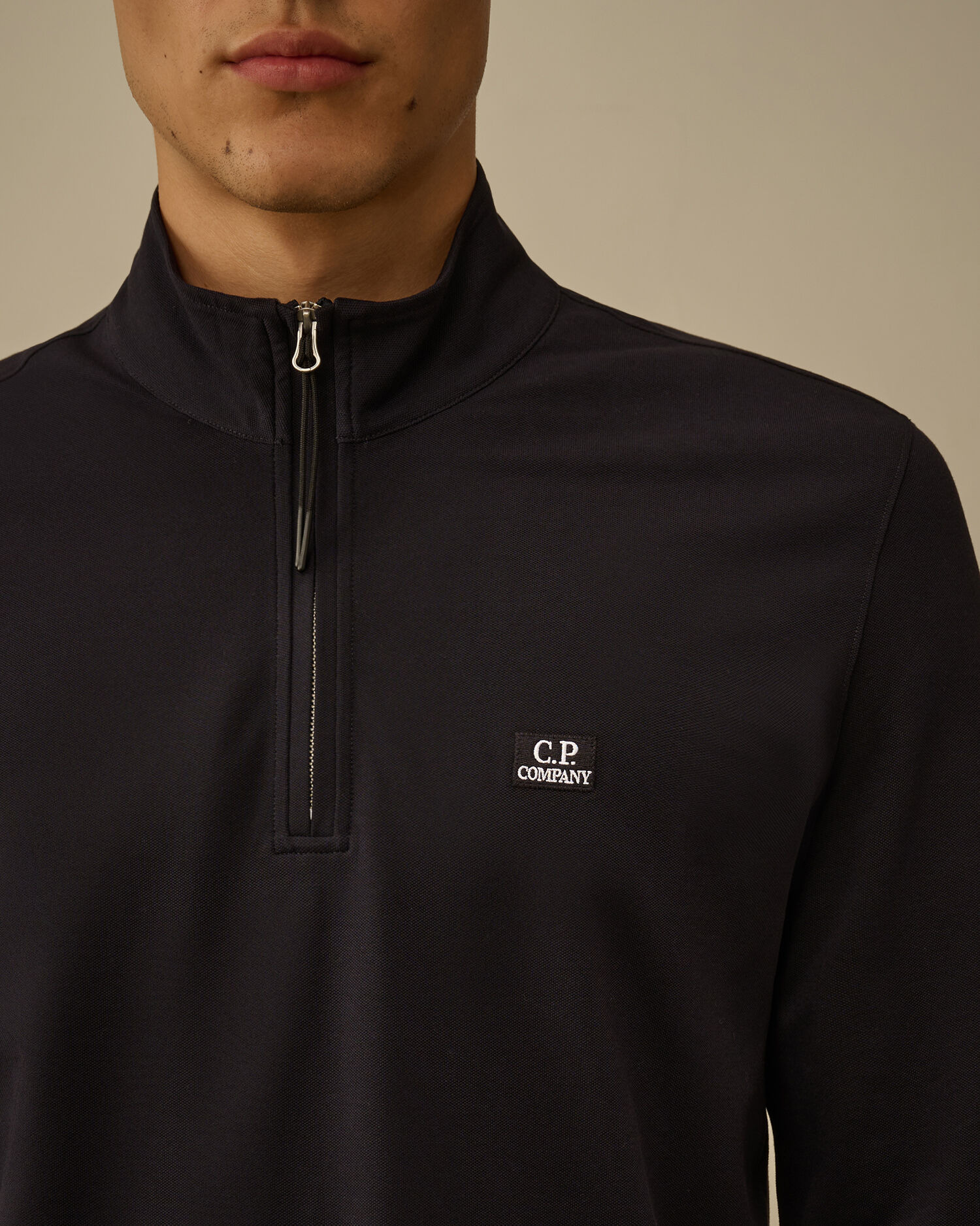 Stretch Piquet Half Zip Long Sleeve Polo - 5
