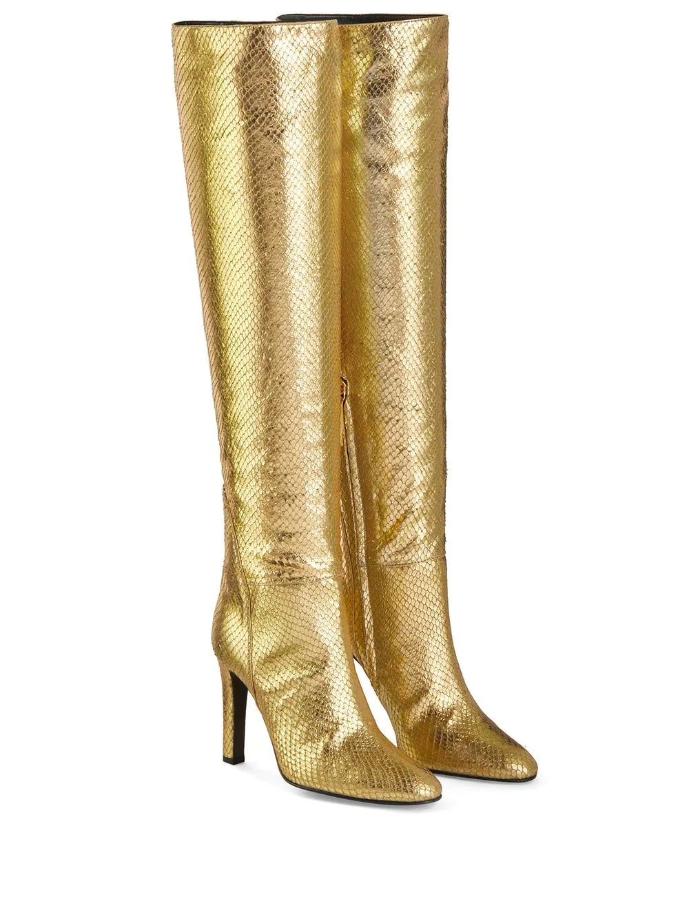 metallic knee-length boots - 2