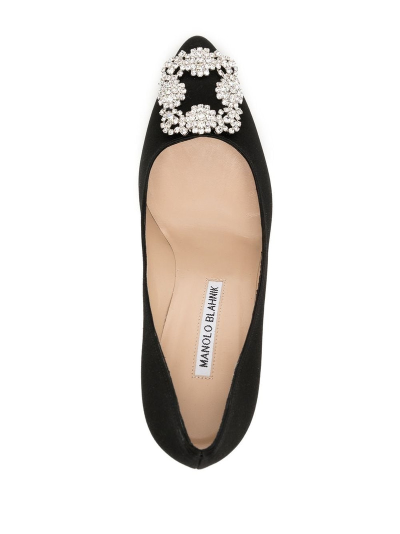 Hangisi crystal-buckle 105mm pumps 4