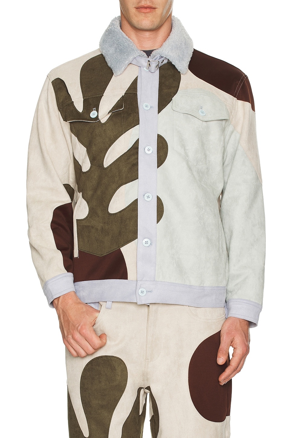 Suede Patchwork Jacket - 4