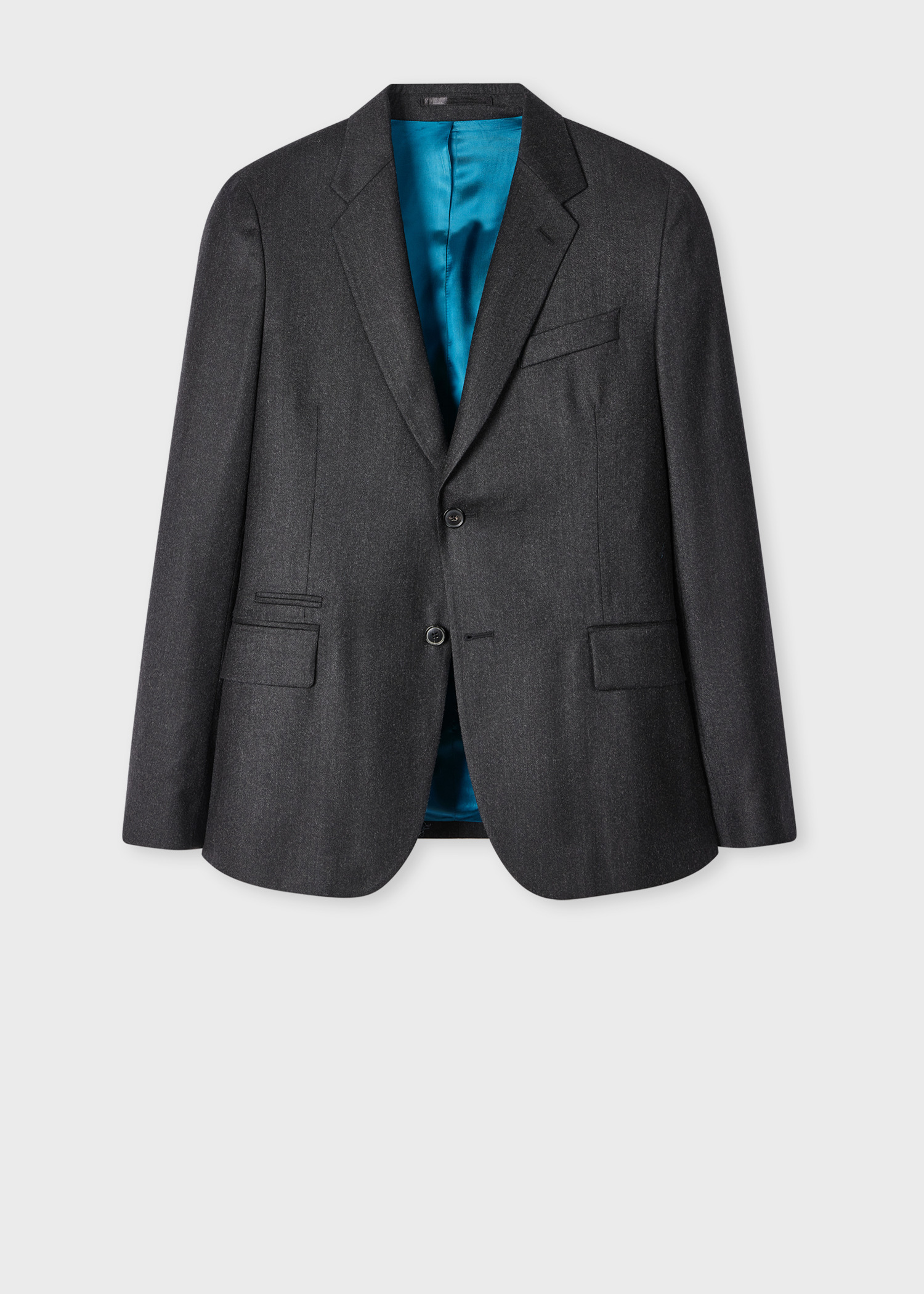 Tailored-Fit Charcoal Overdyed Wool-Cashmere Flannel Blazer - 1