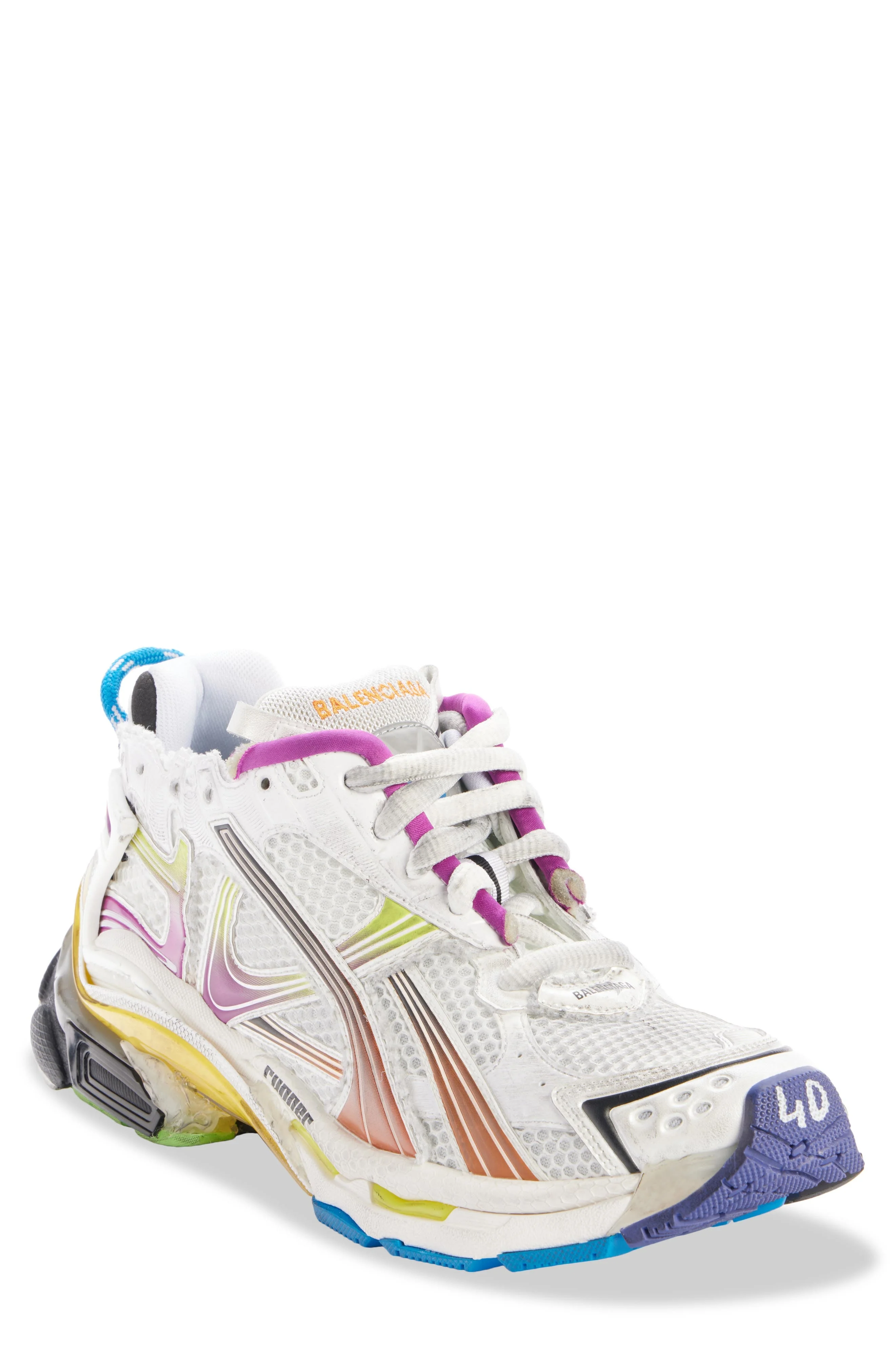 Balenciaga Runner Sneaker in White /Multicolor at Nordstrom - 1