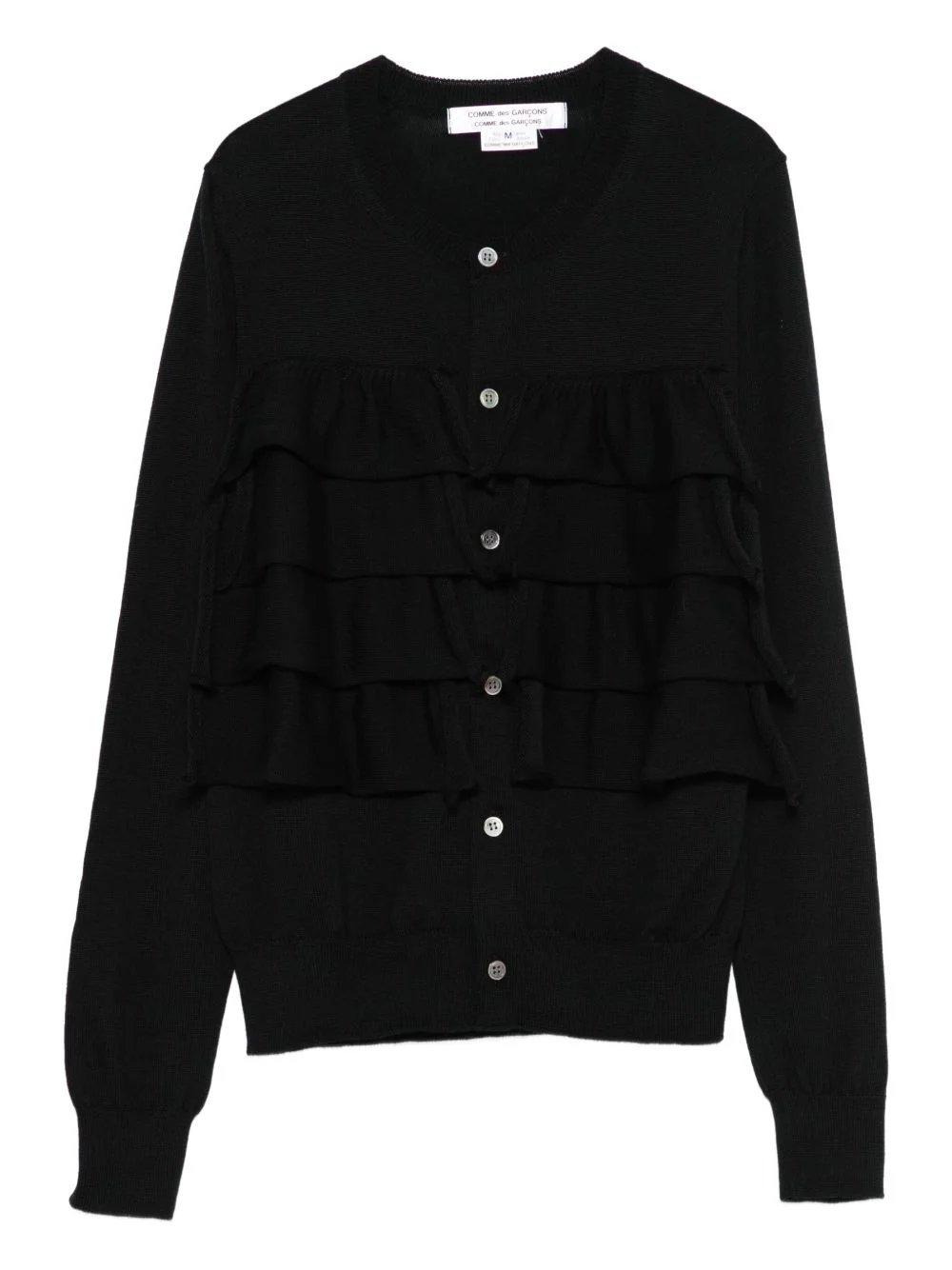 layered-ruffle cardigan - 1