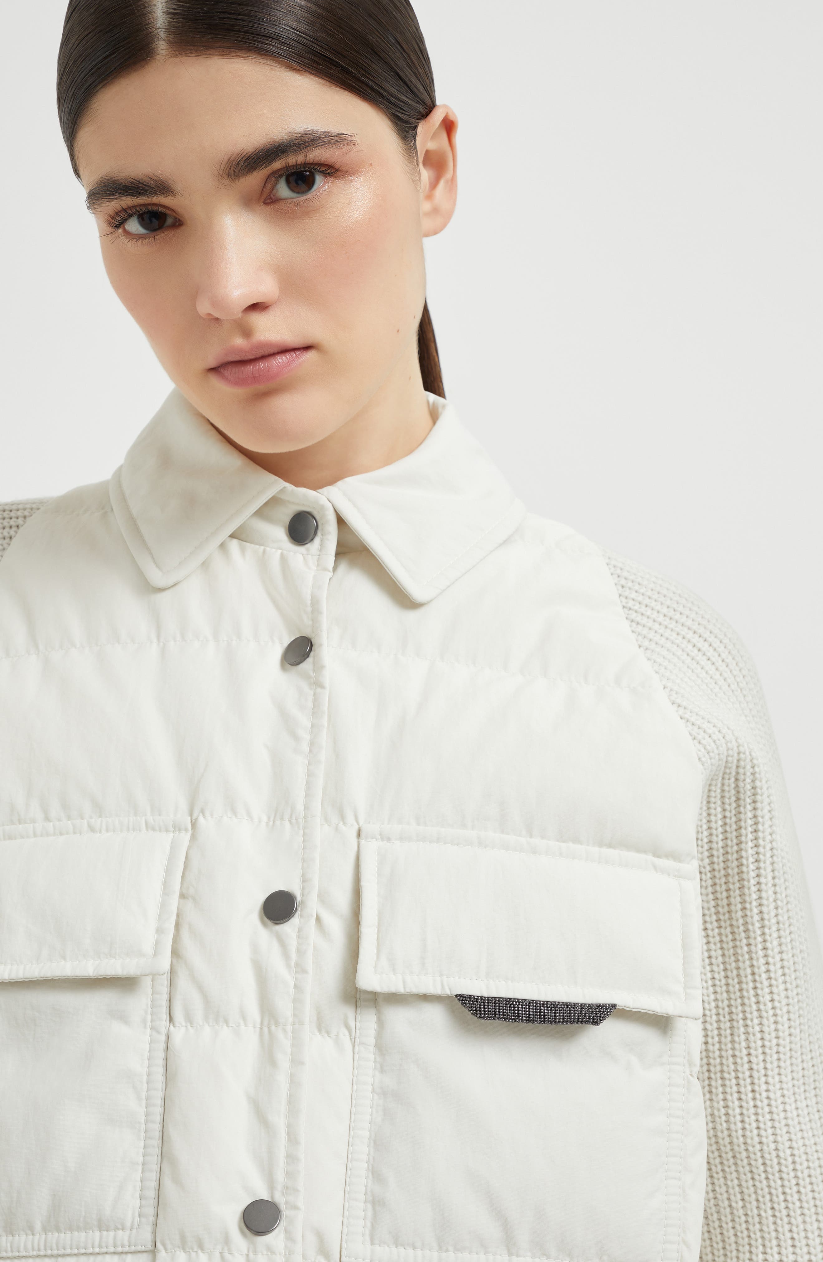 Brunello Cucinelli Cotton down jacket in Ivory at Nordstrom - 4