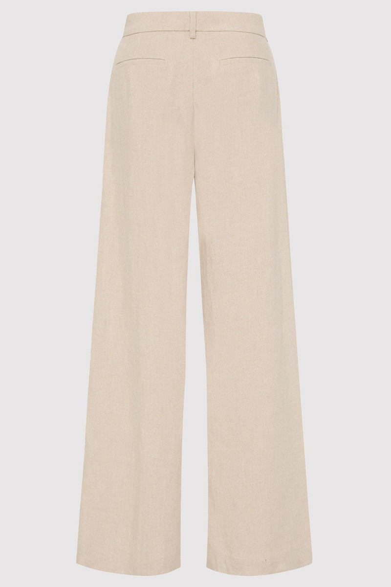 ST. AGNI Linen Overlap Waist Trousers - Natural outlook