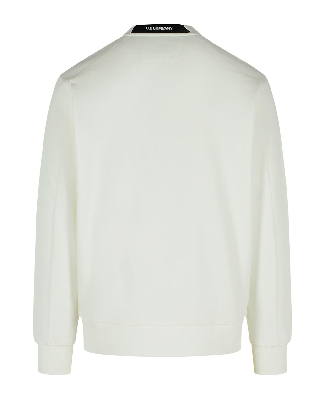 'raised' White Cotton Sweatshirt - 3