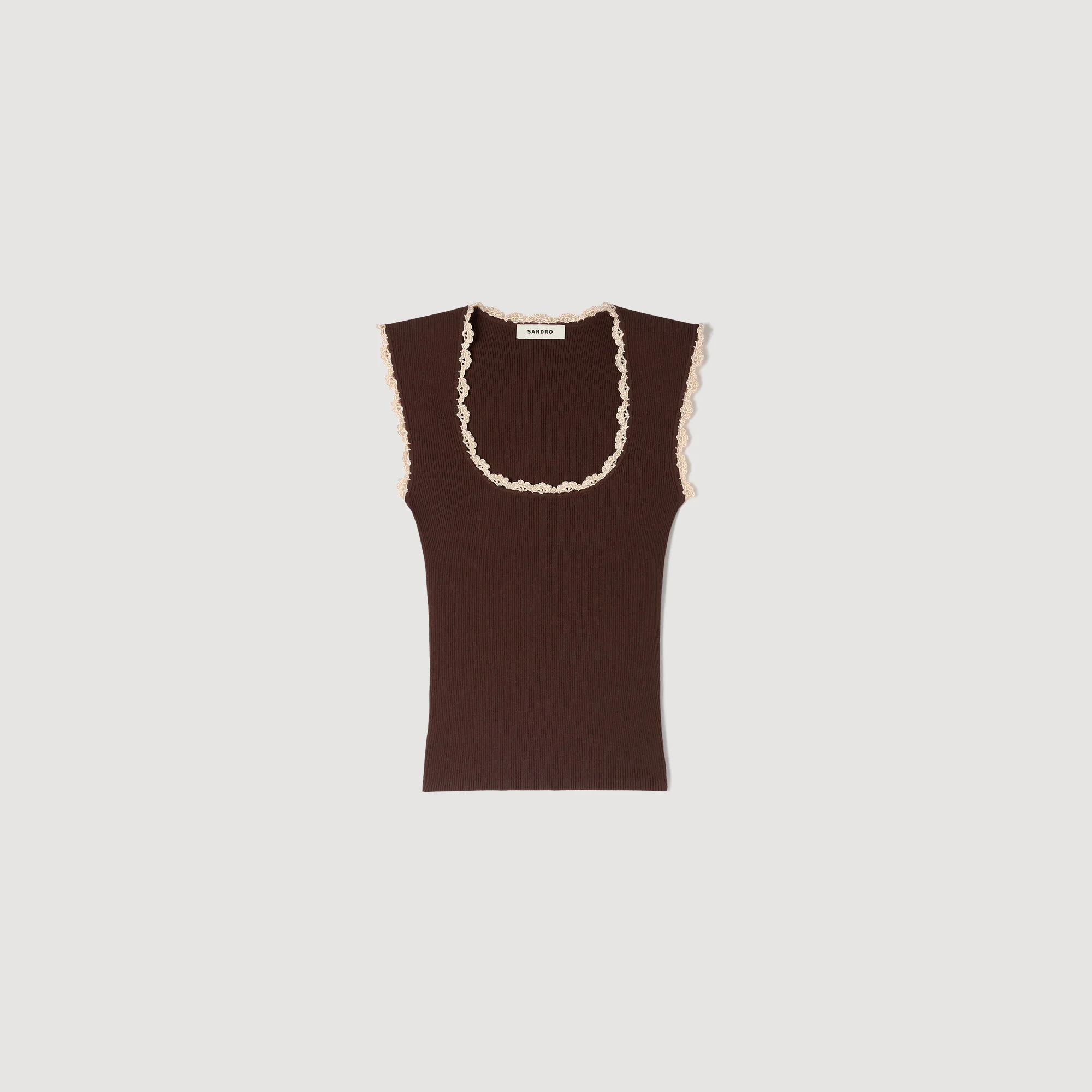 CROCHET DETAIL KNIT TOP - 1