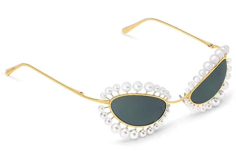 Louis Vuitton Louis Vuitton LV Wire Pearls Sunglasses Gold/Black Lenses (Z2393U) outlook